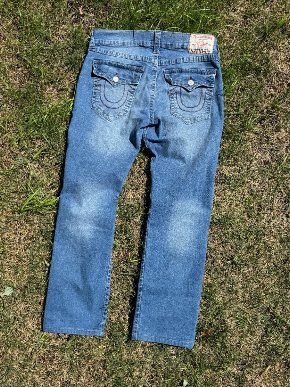 True Religion - Ricky Big T Flap Straight Jean (Men's) - Blue